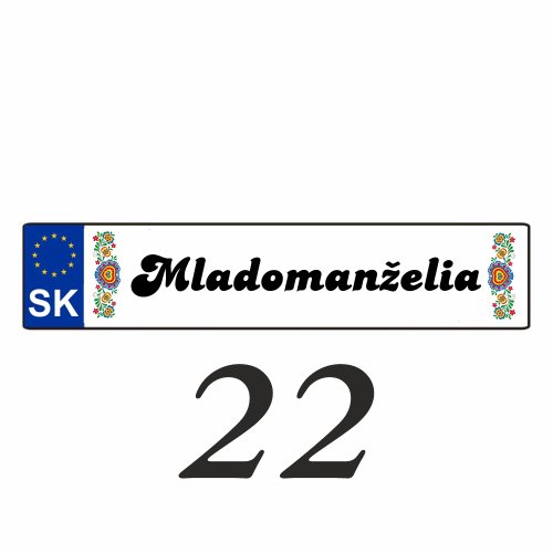 Svatební SPZ na auto – SPZ 22