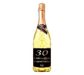 Šumivé víno se zlatem k 30. narozeninám - Zlatá metalická etiketa – 750 ml