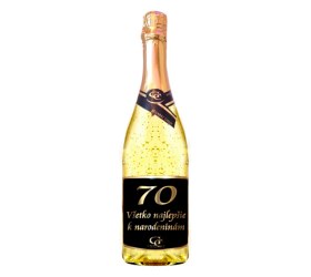 Šumivé víno se zlatem k 70. narozeninám - Zlatá metalická etiketa – 750 ml