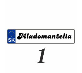 Svatební SPZ na auto - SPZ 1