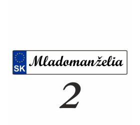 Svatební SPZ na auto - SPZ 2