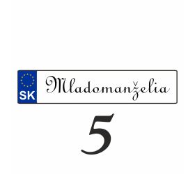 Svatební SPZ na auto - SPZ 5