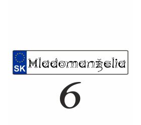 Svatební SPZ na auto - SPZ 6