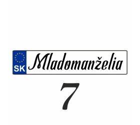Svatební SPZ na auto - SPZ 7
