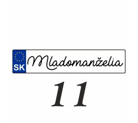 Svatební SPZ na auto - SPZ 11
