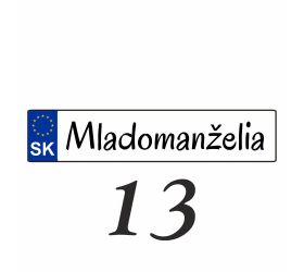 Svatební SPZ na auto - SPZ 13