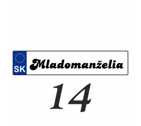 Svatební SPZ na auto - SPZ 14