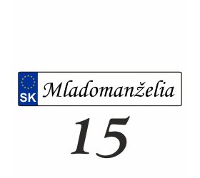 Svatební SPZ na auto - SPZ 15