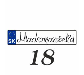 Svatební SPZ na auto - SPZ 18