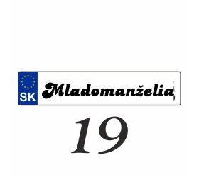 Svatební SPZ na auto - SPZ 19