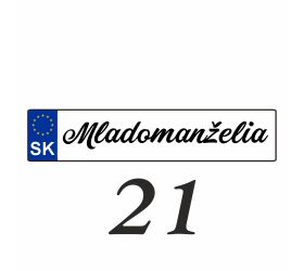 Svatební SPZ na auto - SPZ 21