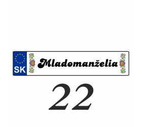 Svatební SPZ na auto - SPZ 22